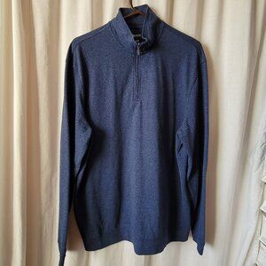 Haggar Henley 1/4 zip long sleeves Navy Blue Men's XL pretty classiccore EUC